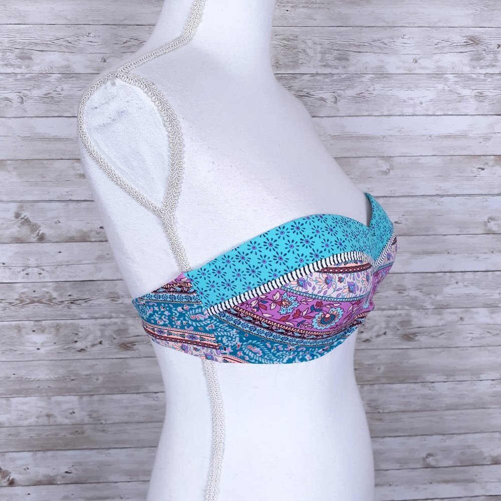 Shade & Shore Bikini Top 32D Swim Suit Underwire Straps Inc 81 - Picture 2 of 5